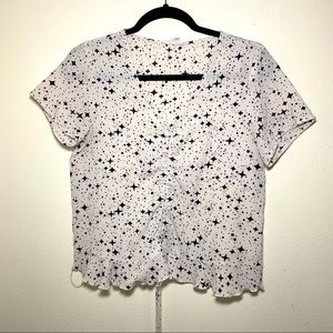 WHITE STARRY TOP